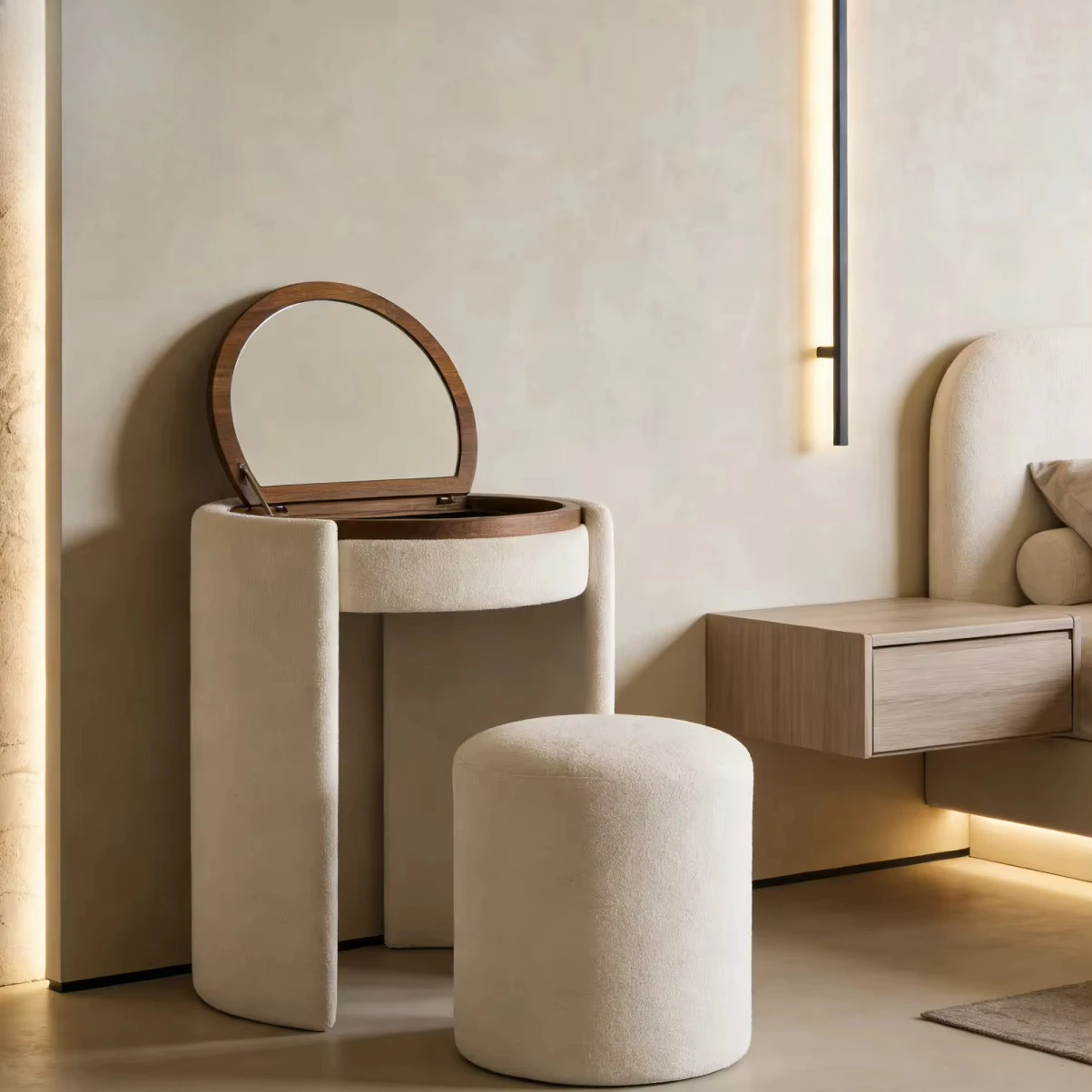 High Quality Creative Storage Vanity Table With Mirror Hot Selling Internet Celebrity Folding Bedroom Vanity Set
High Quality Creative Storage Vanity Table With Mirror Hot Selling Internet Celebrity Folding Bedroom Vanity Set