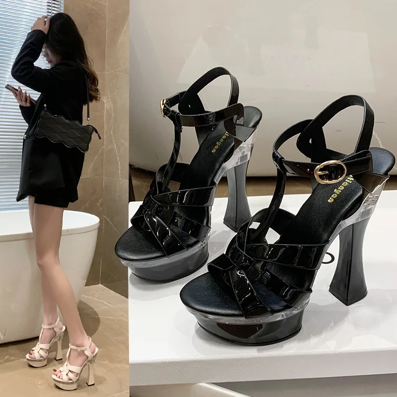 Летние модели 17 см, модные сандалии на платформе для ночного клуба, туфли-лодочки на высоком толстом каблуке 14 см, вечерние женские туфли больших размеров с открытым носком
Летние модели 17 см, модные сандалии на платформе для ночного клуба, туфли-лодочки на высоком толстом каблуке 14 см, вечерние женские туфли больших размеров с открытым носком