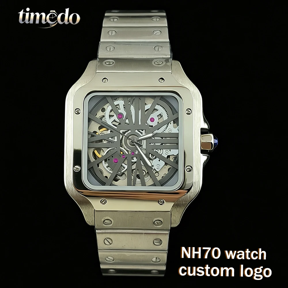 Hot selling men's watch with 38mm stainless steel hollow design high-quality NH70 customized logo suitable for NH70 movement
Hot selling men's watch with 38mm stainless steel hollow design high-quality NH70 customized logo suitable for NH70 movement
