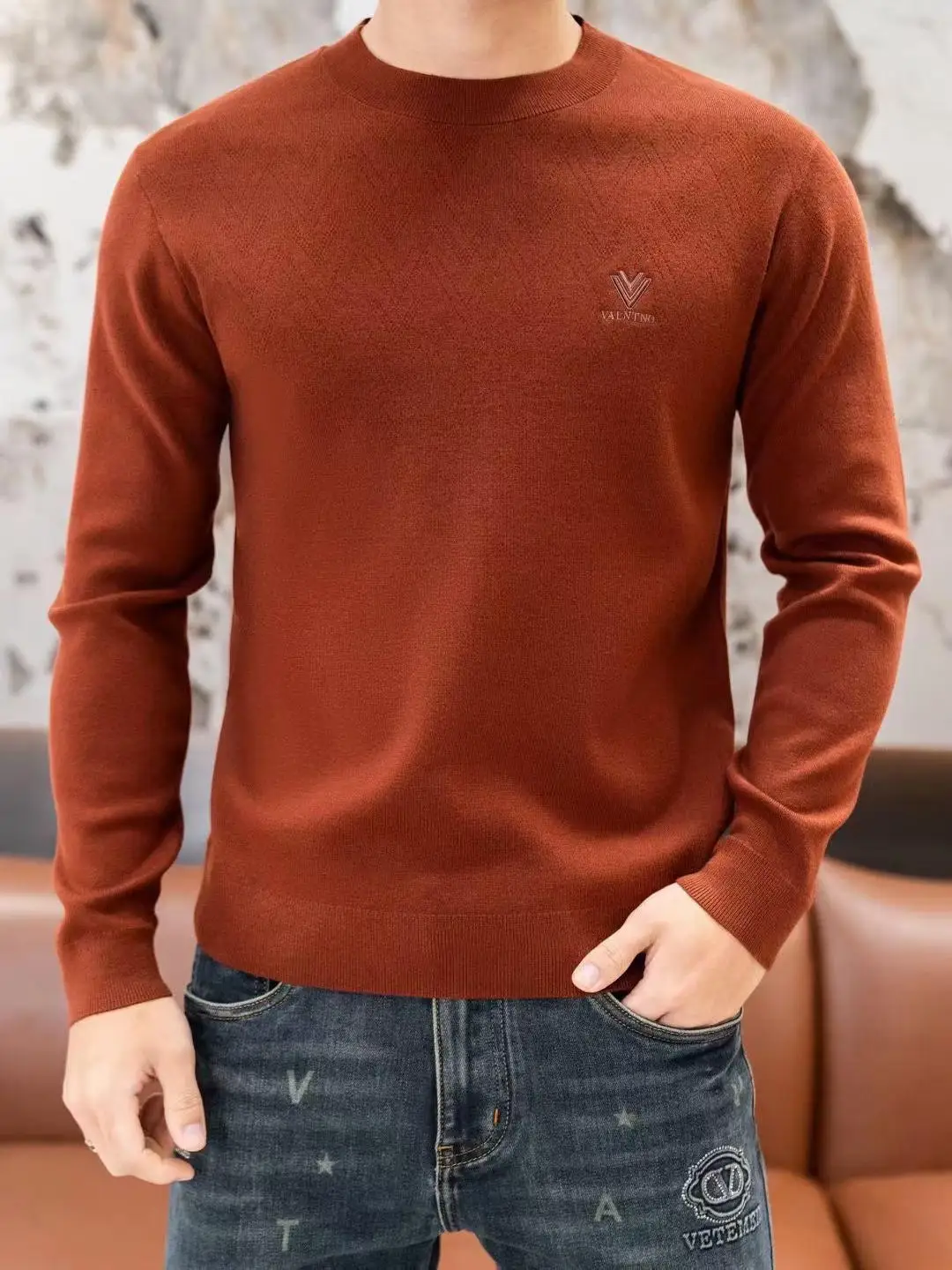 High-End Men's Thiened Knitted Wool Sweater round Ne Warm Comfortable Winter Base irt Youth Casual Wool Blend Long Sve
High-End Men's Thiened Knitted Wool Sweater round Ne Warm Comfortable Winter Base irt Youth Casual Wool Blend Long Sve