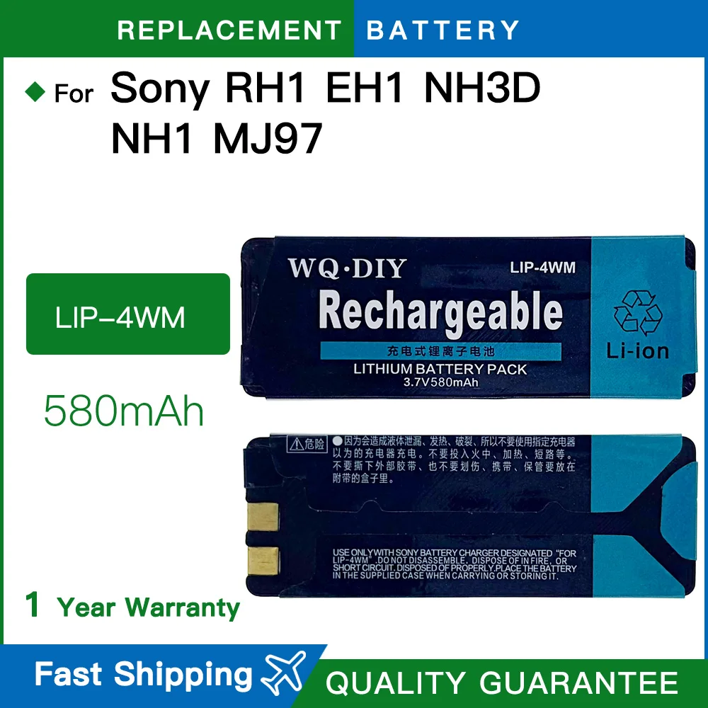 Genuine 580mAh LiP-4WM LiP4WM battery For sony RH1 EH1 NH1 NH3D NH1 MJ97 HMD reChargeable batteria batteries
Genuine 580mAh LiP-4WM LiP4WM battery For sony RH1 EH1 NH1 NH3D NH1 MJ97 HMD reChargeable batteria batteries
