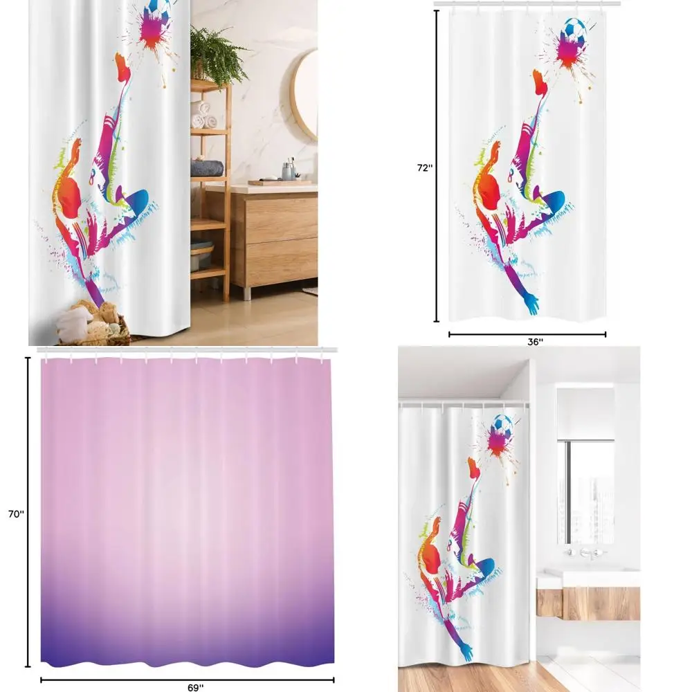 soccer-themed shower curtain: dynamic player kicking ball in watercolor style, energetic and vibrant
soccer-themed shower curtain: dynamic player kicking ball in watercolor style, energetic and vibrant