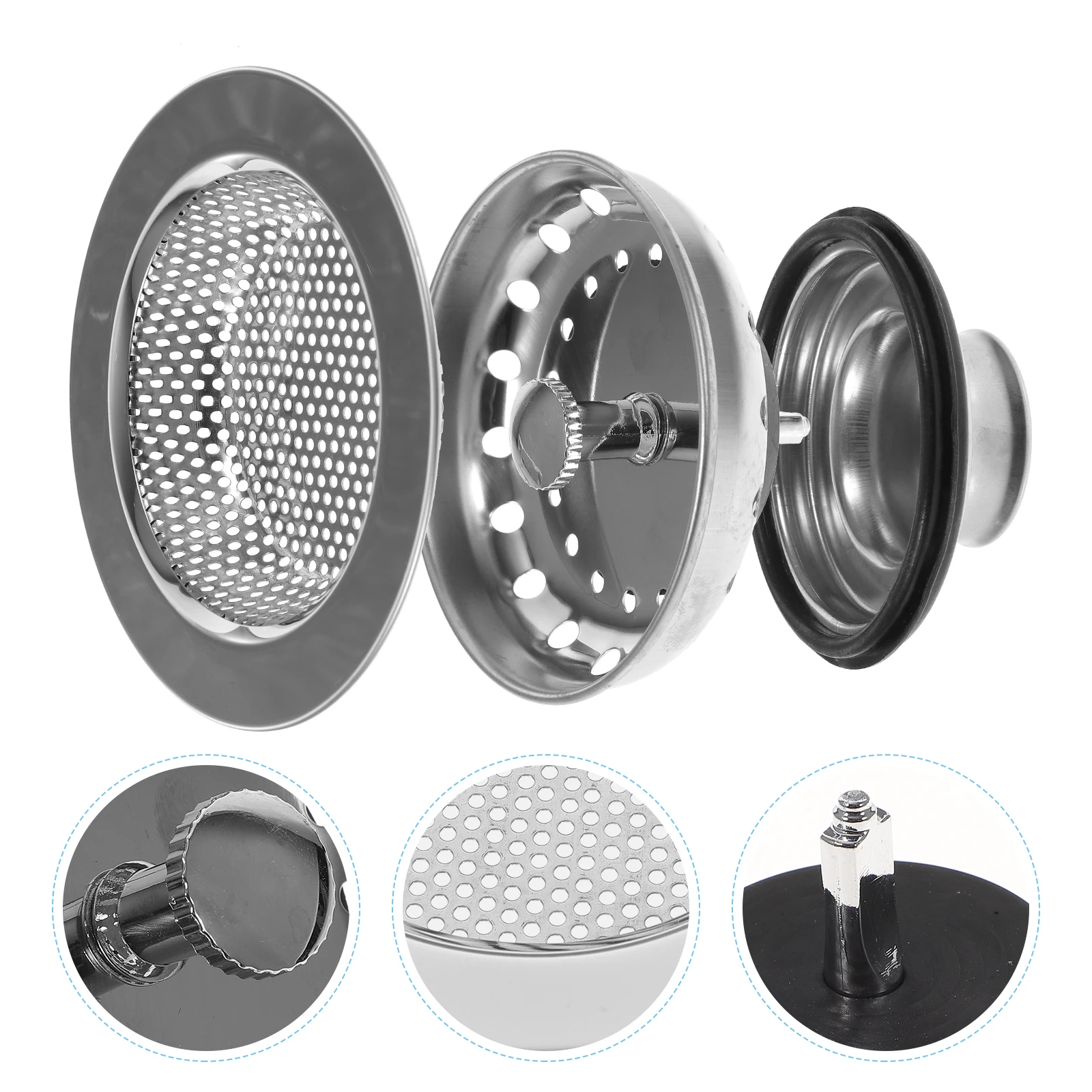 1 set Sink Strainer Drain Basket Kitchen Sink Filter Stainless Steel Anti Clog Food Trap High Seal Rubber Bottom
1 set Sink Strainer Drain Basket Kitchen Sink Filter Stainless Steel Anti Clog Food Trap High Seal Rubber Bottom