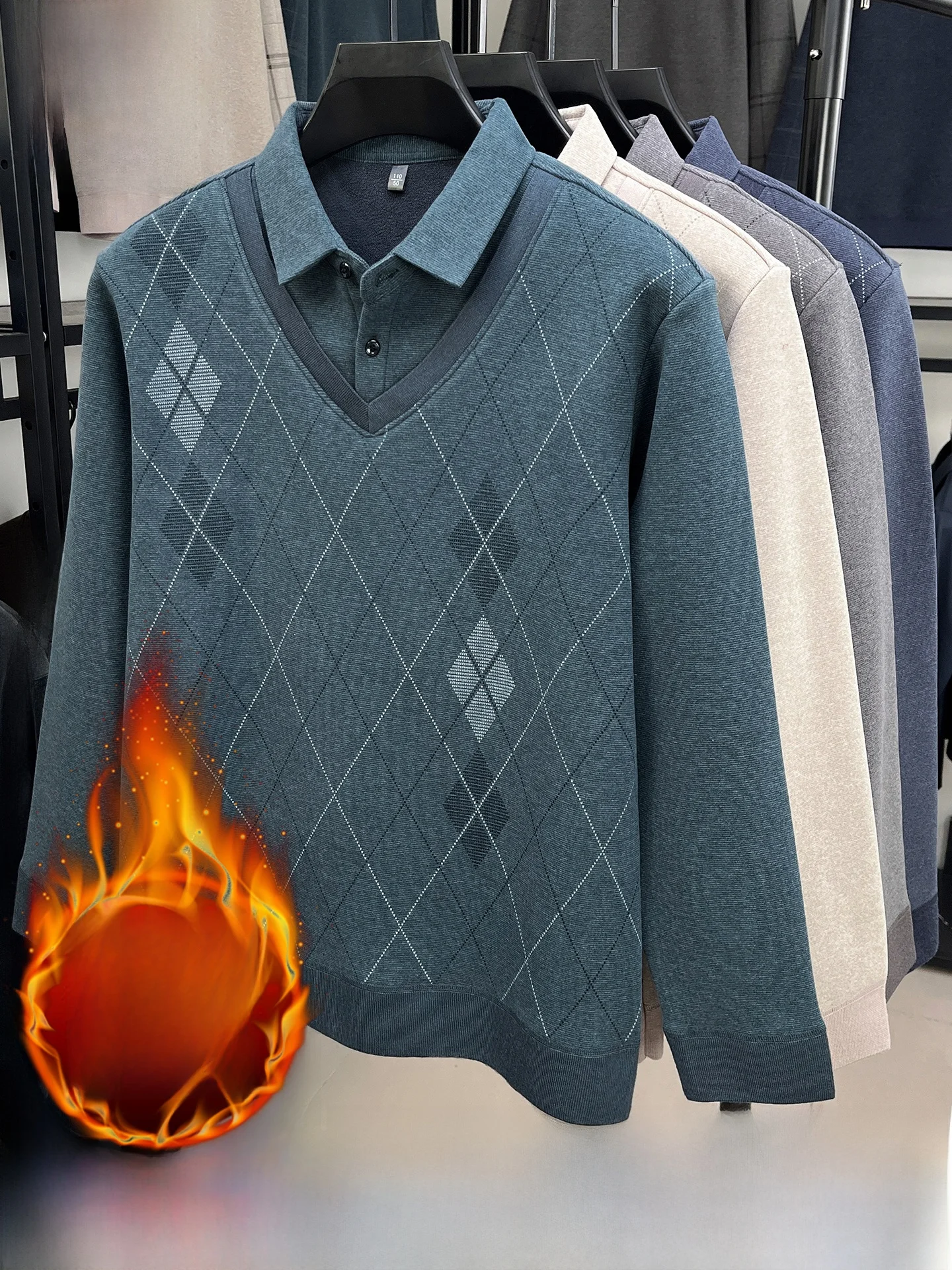 Мужской свитер из двух частей из искусственной вязки с Fce, повседневная удобная универсальная одежда с более тонким воротником, одежда для папы irt
Мужской свитер из двух частей из искусственной вязки с Fce, повседневная удобная универсальная одежда с более тонким воротником, одежда для папы irt