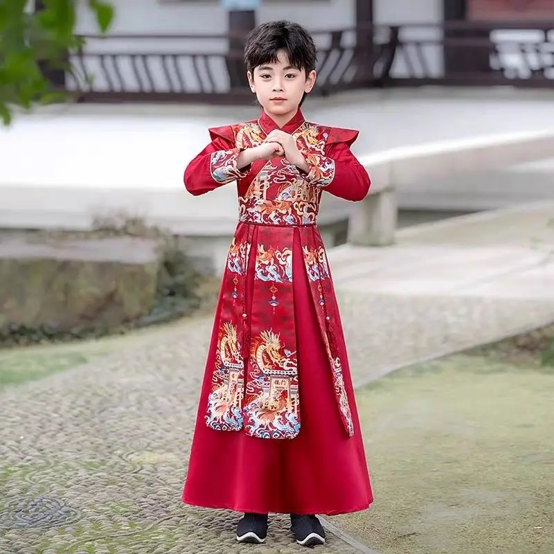 Traditional Chinese Clothing Boy Hanfu - New Tang Costume for Boys & Girls, Handsome Wuxia Stage Performance Wear
Traditional Chinese Clothing Boy Hanfu - New Tang Costume for Boys & Girls, Handsome Wuxia Stage Performance Wear