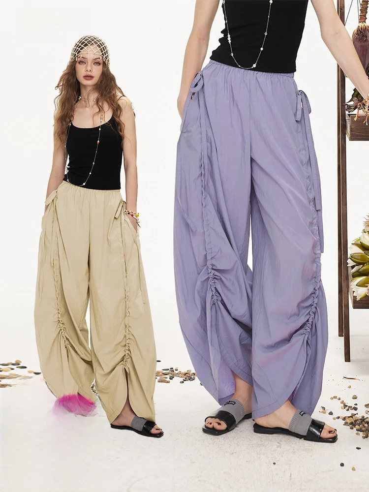 Slimming Summer New Style Casual Purple Pants High Waist Wide Leg Pants Elastic Waist Loose Fit Women's Premium Fashion Trousers
Slimming Summer New Style Casual Purple Pants High Waist Wide Leg Pants Elastic Waist Loose Fit Women's Premium Fashion Trousers