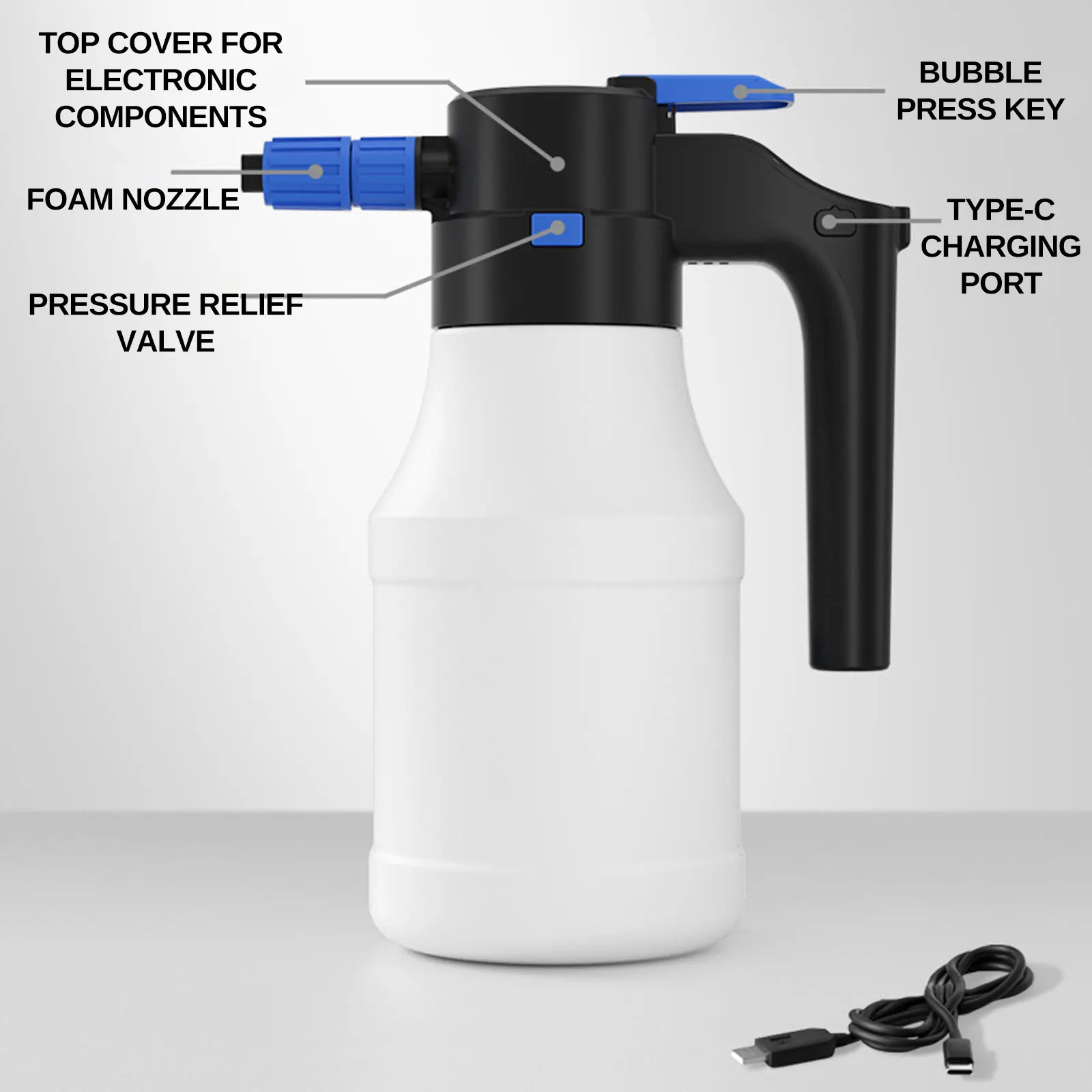 1.5L Electric Foam Sprayer Foam Generator For Car Wash 2600mAh Lithium Battery Foam Lance Endurance Car Wash Towel Foam Wash
1.5L Electric Foam Sprayer Foam Generator For Car Wash 2600mAh Lithium Battery Foam Lance Endurance Car Wash Towel Foam Wash