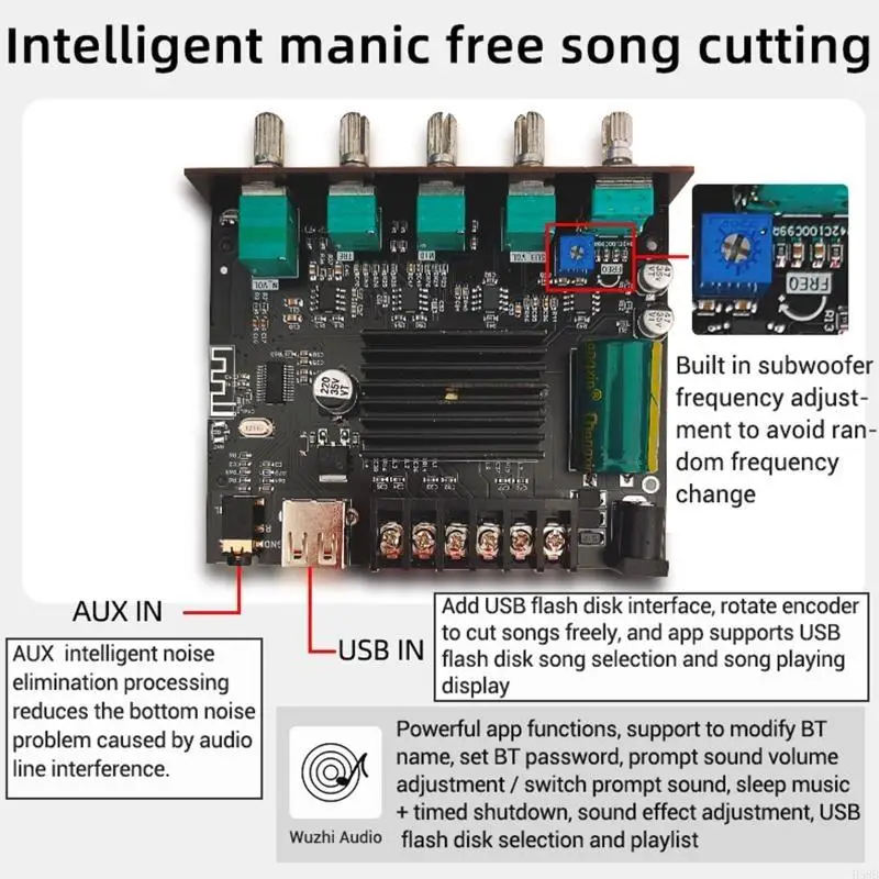 H58B Bluetooth-compatible Amplifier Board ZK-MT21S for DC Digital Power Amplifiers Stereo Board 2.1 Channel for DIY Spe
H58B Bluetooth-compatible Amplifier Board ZK-MT21S for DC Digital Power Amplifiers Stereo Board 2.1 Channel for DIY Spe