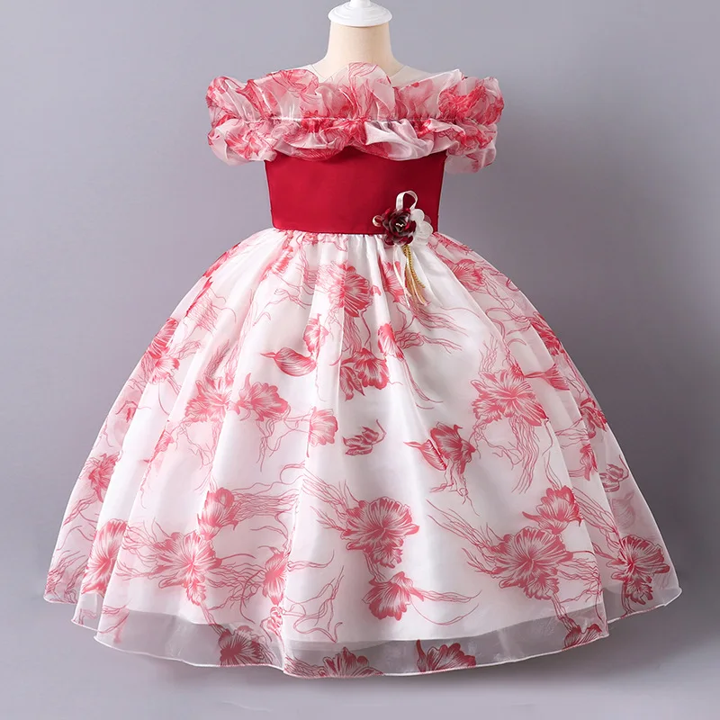 Spring and Autumn New Girl One Shoulder Printed Princess Dress Piano Performance Dress Summer Children's Dress
Spring and Autumn New Girl One Shoulder Printed Princess Dress Piano Performance Dress Summer Children's Dress