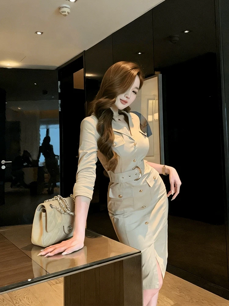 XZY Commuter Style Long Sleeve Long Dress Women's plus Size High Waist Slimming Side Slit Bodycon Dress Office Wear
XZY Commuter Style Long Sleeve Long Dress Women's plus Size High Waist Slimming Side Slit Bodycon Dress Office Wear