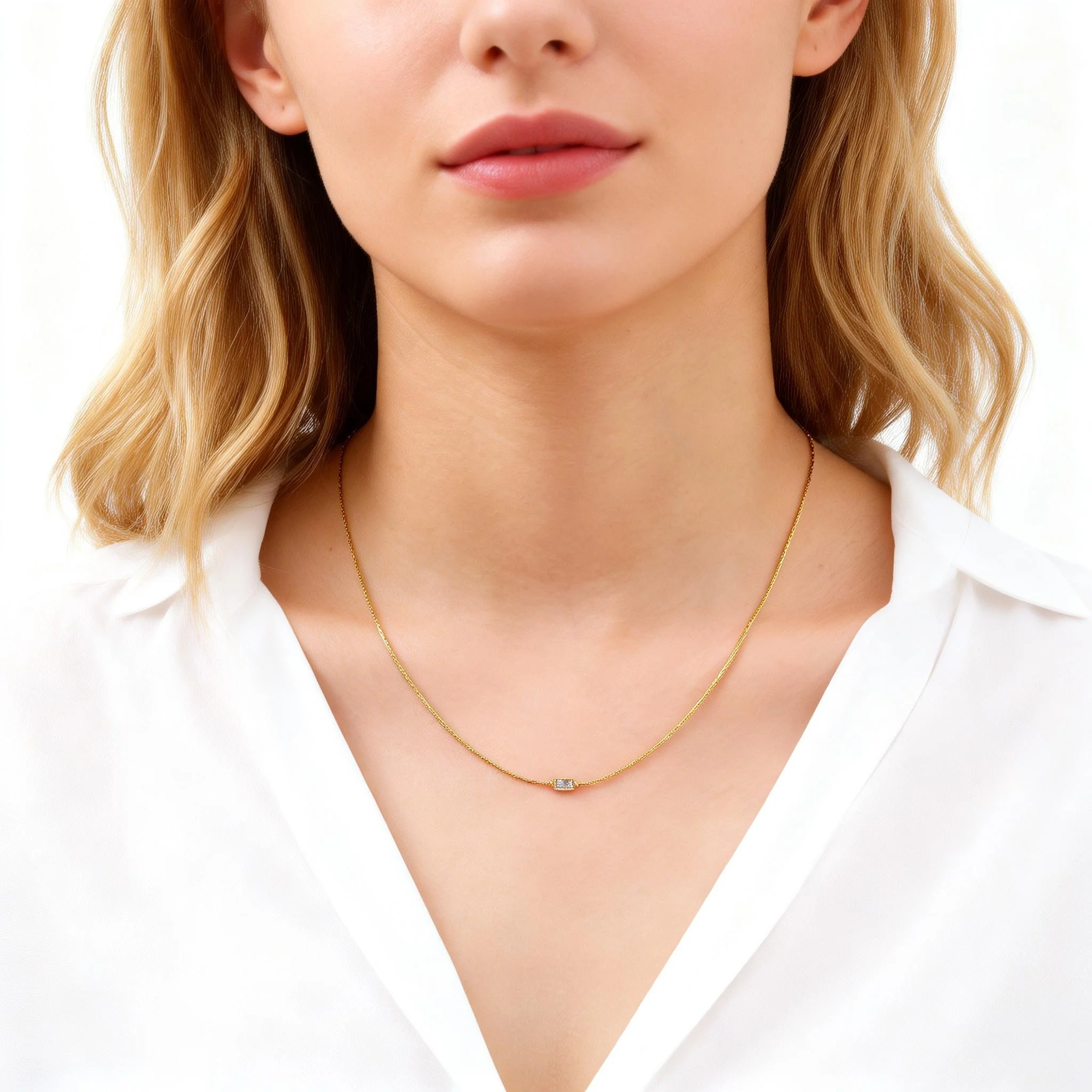 Rectangular Zirconia Pendant Necklace Women Fine Jewelry Stainless Steel Gold-Plated Short Necklace Wholesale Necklace for Gril
Rectangular Zirconia Pendant Necklace Women Fine Jewelry Stainless Steel Gold-Plated Short Necklace Wholesale Necklace for Gril