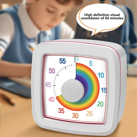Minuterie visuelle outil d'autodiscipline pour enfants compte à rebours 60 minutes étudiant apprentissage temps des devoirs Pomodoro chronomètre gestion