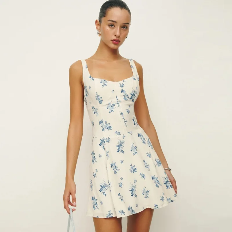 2025 Summer Women's Fashion Printing Slip Dress Square Collar Backless Fresh Sweet Floralawomen's Short Skirt
2025 Summer Women's Fashion Printing Slip Dress Square Collar Backless Fresh Sweet Floralawomen's Short Skirt