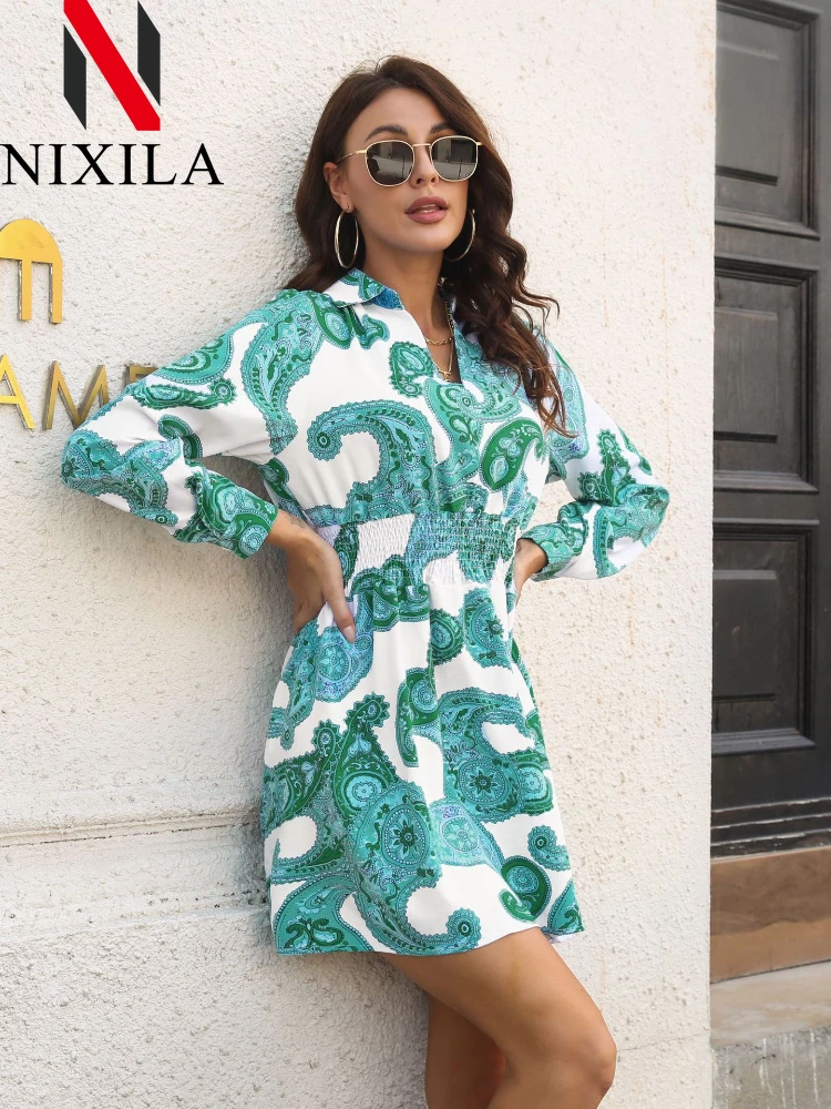 New in Summer Elegant Dresses for Women Retro-inspired Shirt Collar with Long Sleeves Sexy Dress Style Party Robe Female Clothes
New in Summer Elegant Dresses for Women Retro-inspired Shirt Collar with Long Sleeves Sexy Dress Style Party Robe Female Clothes