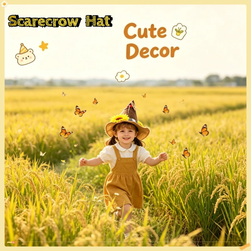 Scarecrow Hat Headband Wristband Set Halloween Cosplay Accessory Farm Party Dress Up Props Kids Adults Holiday Role Play Decor
Scarecrow Hat Headband Wristband Set Halloween Cosplay Accessory Farm Party Dress Up Props Kids Adults Holiday Role Play Decor