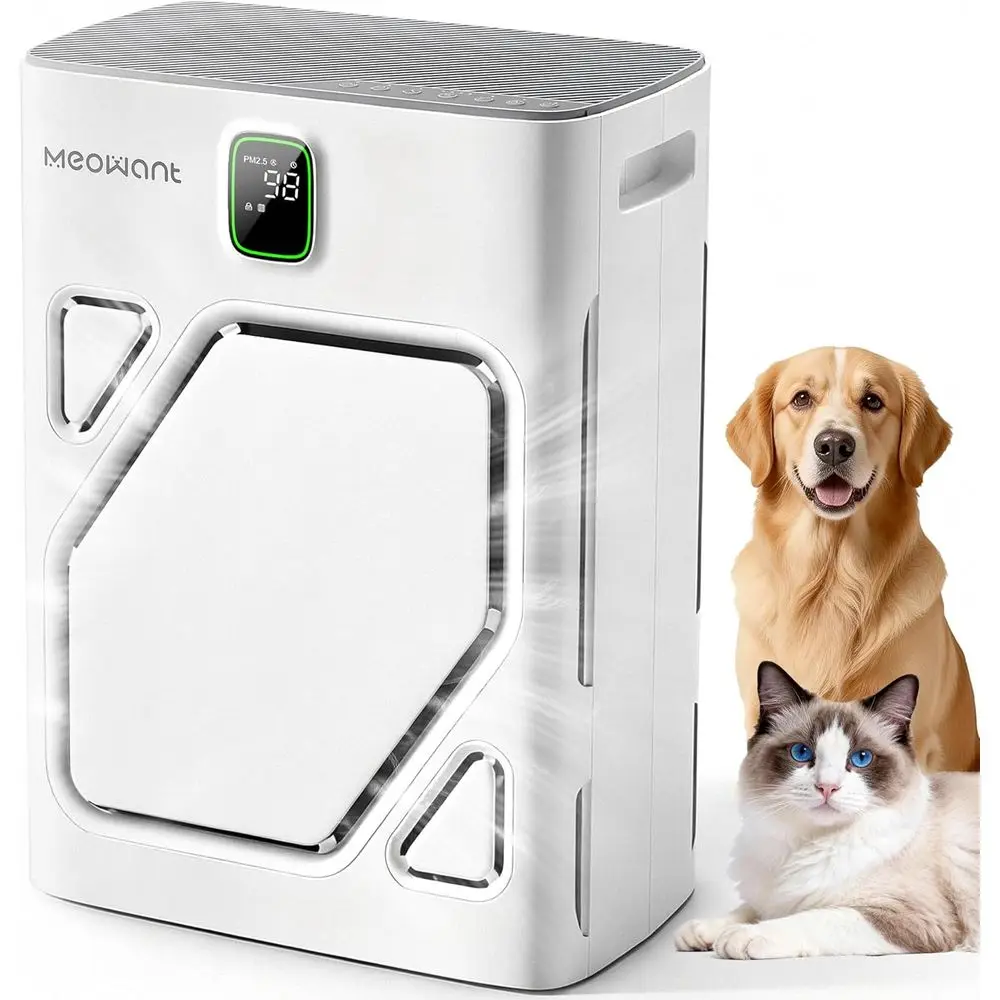 Large Room 2600t² H13 HEPA Filter, Double Air Intake, PM2.5 Display, Auto, Washable Pre-filters, 2X-ification or Pet Hair, Odor,
Large Room 2600t² H13 HEPA Filter, Double Air Intake, PM2.5 Display, Auto, Washable Pre-filters, 2X-ification or Pet Hair, Odor,