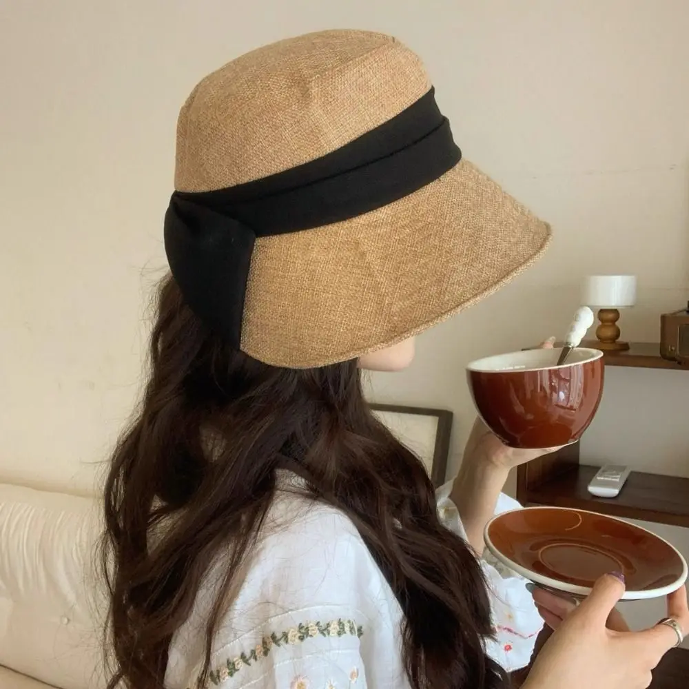 Casual Bowknot Bow Fisherman Hat Solid Color Cotton Linen Sunshade Hat Sun Protection Wide Brim Sunscreen Visor Cap Beach
Casual Bowknot Bow Fisherman Hat Solid Color Cotton Linen Sunshade Hat Sun Protection Wide Brim Sunscreen Visor Cap Beach