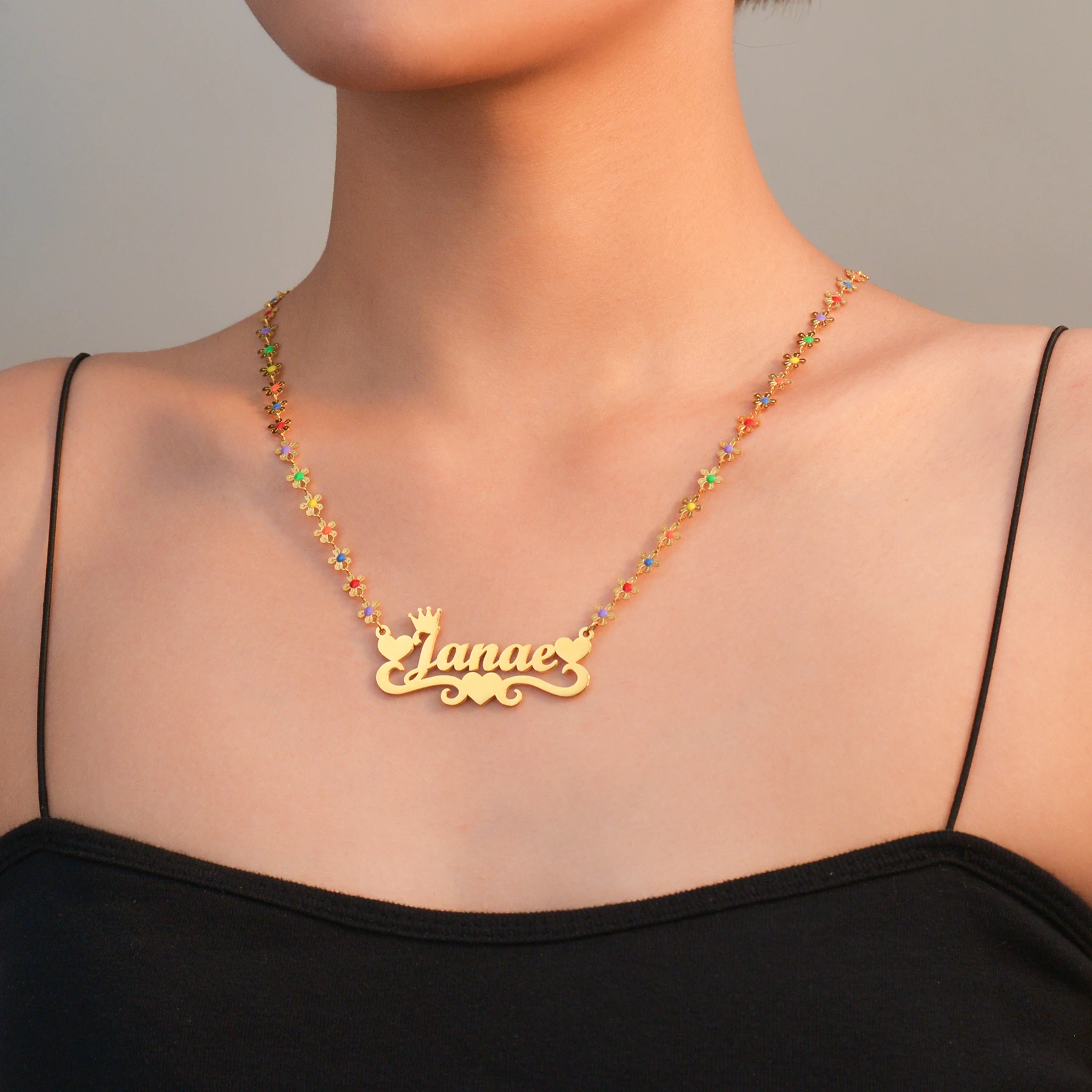 Droping Oil Letter Necklace Name Crown Heart Butterfly Flower Chain Stainless Steel Personalized Necklace Jewelry For Woman Gift
Droping Oil Letter Necklace Name Crown Heart Butterfly Flower Chain Stainless Steel Personalized Necklace Jewelry For Woman Gift
