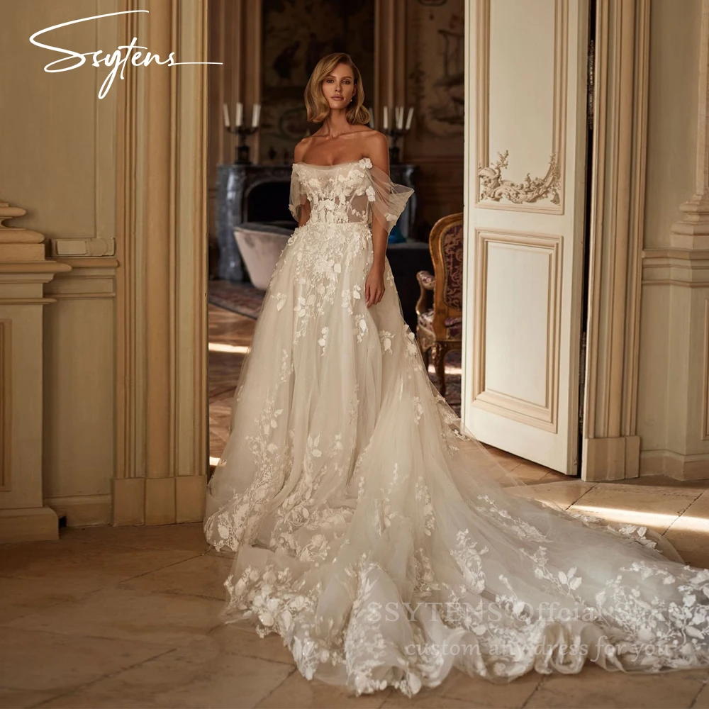 SSYTENS Luxury Off Shoulder Wedding Dresses Lace Appliques Bridal Gowns Floor Length Bride Dress Vestidos De Novia Custom Made
SSYTENS Luxury Off Shoulder Wedding Dresses Lace Appliques Bridal Gowns Floor Length Bride Dress Vestidos De Novia Custom Made
