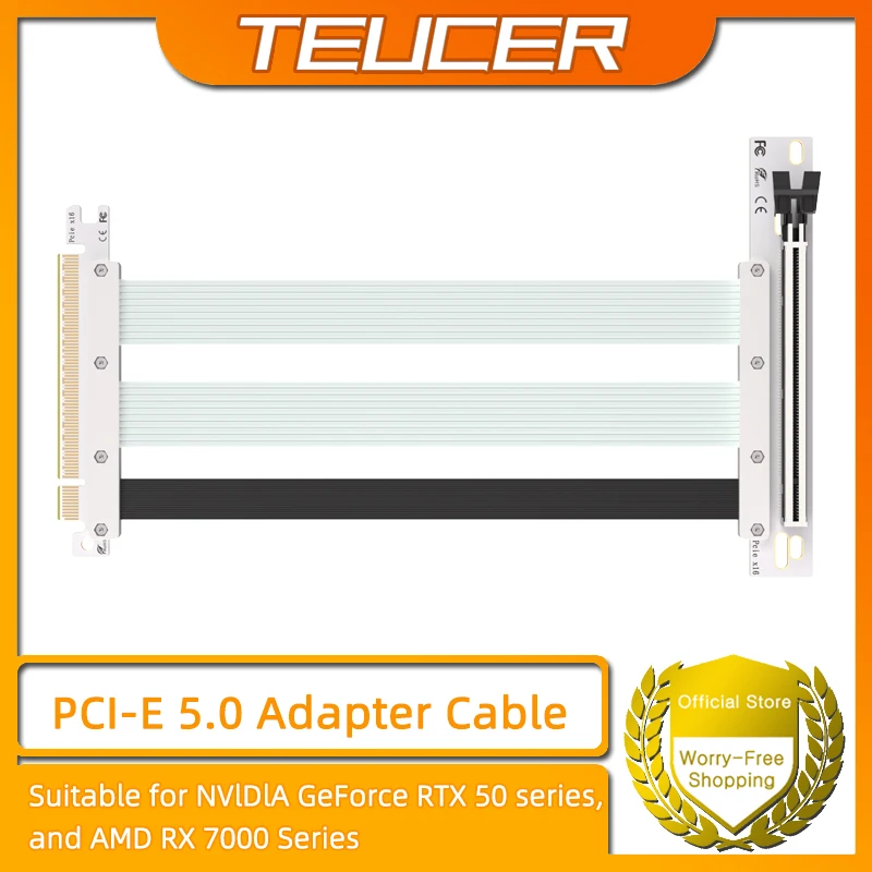 PCIe 5.0 X16 Riser Cable Удлинитель графического процессора со слотом 90 градусов для RTX 5090/4090 и RX 7900 XTX, майнинговая установка, WRX80/TRX40, 15 см/18 см/20 см
PCIe 5.0 X16 Riser Cable Удлинитель графического процессора со слотом 90 градусов для RTX 5090/4090 и RX 7900 XTX, майнинговая установка, WRX80/TRX40, 15 см/18 см/20 см