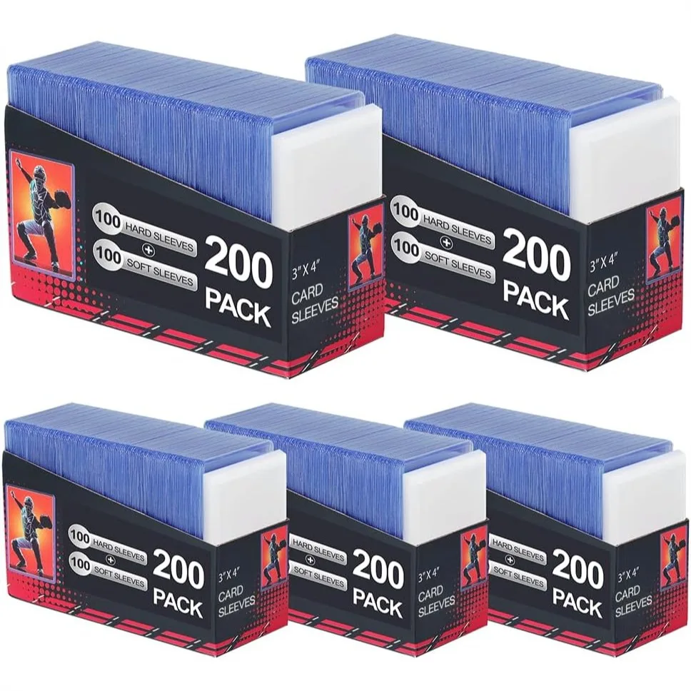 1000 Card Sleeves Clear Loads For Cards 3X4 Inch Baseball Card Protectors Hard Plastic Card Holder For Trading Sports Football Game Cards 500 Hard Sleeves 500 Penny Sleeves
1000 Card Sleeves Clear Loads For Cards 3X4 Inch Baseball Card Protectors Hard Plastic Card Holder For Trading Sports Football Game Cards 500 Hard Sleeves 500 Penny Sleeves