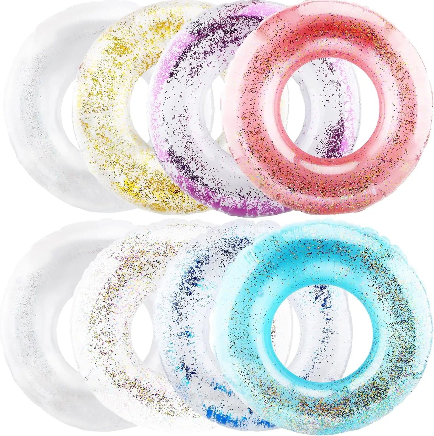 8 Pack Inflatable Glitter Pool Float Colorful Transparent Confetti Premium Swim Ring Pool Floats Inflatable Pool Swim Tubes for
8 Pack Inflatable Glitter Pool Float Colorful Transparent Confetti Premium Swim Ring Pool Floats Inflatable Pool Swim Tubes for