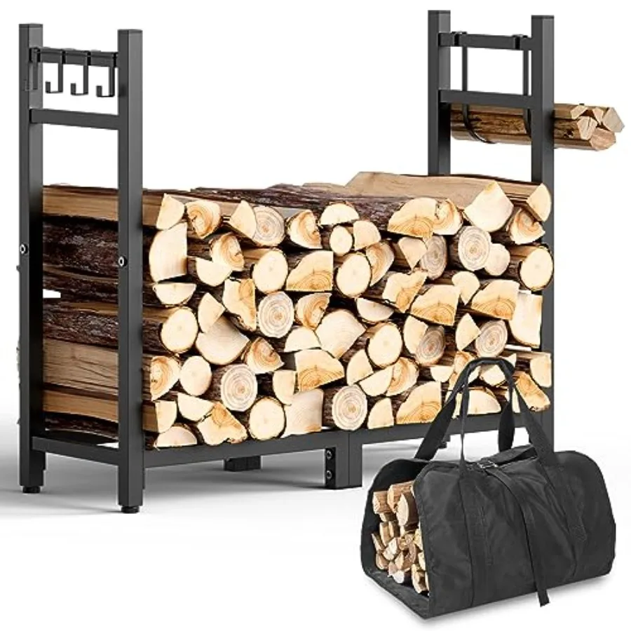 34inch Firewood Rack Indoor with Log Carrier, Outdoor Wood Rack for Firewood, Fire Wood Storage with Kindling Hooks, Adjustable
34inch Firewood Rack Indoor with Log Carrier, Outdoor Wood Rack for Firewood, Fire Wood Storage with Kindling Hooks, Adjustable