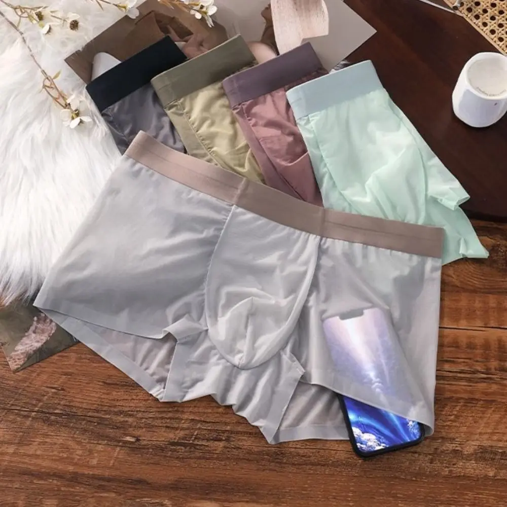 Comfortable Solid Color Men's Boxer Briefs Cool Feeling Ultra-thin Ice Silk Boxers Lingerie Quick Dry Seamless Underpants Summer
Comfortable Solid Color Men's Boxer Briefs Cool Feeling Ultra-thin Ice Silk Boxers Lingerie Quick Dry Seamless Underpants Summer