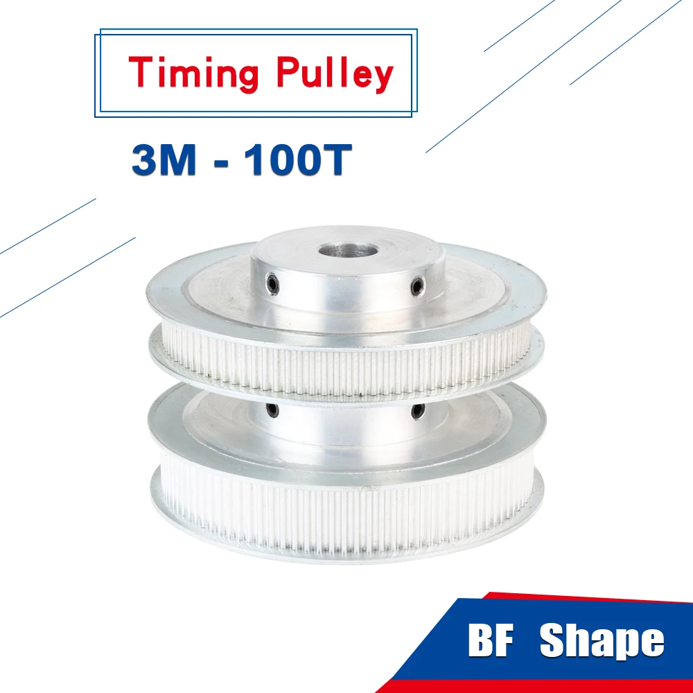 3M-100T Aluminum Pulley Circular Arc Tooth BF shape Bore Size 8/10/12/15/20 mm pulley wheel Rubber Belt Width 10/15 mm
3M-100T Aluminum Pulley Circular Arc Tooth BF shape Bore Size 8/10/12/15/20 mm pulley wheel Rubber Belt Width 10/15 mm