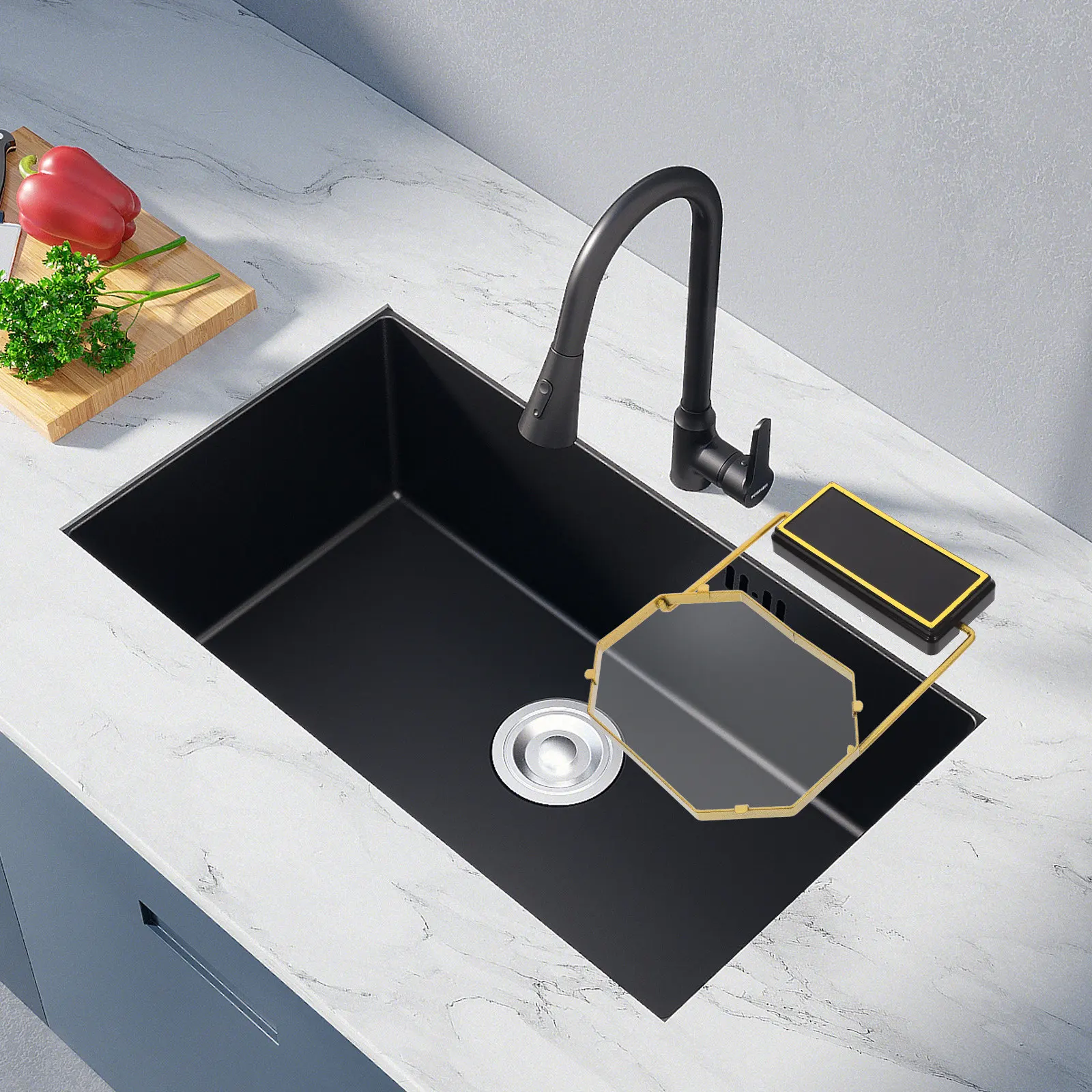 1Set Elegant Sturdy Iron ABS Nylon Sink Filter Rack with Disposable Mesh Bags Large Capacity Kitchen Residue Strainer Foldable
1Set Elegant Sturdy Iron ABS Nylon Sink Filter Rack with Disposable Mesh Bags Large Capacity Kitchen Residue Strainer Foldable