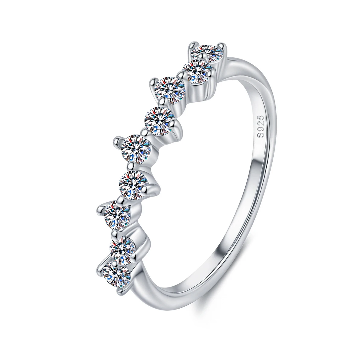 VENTFILLE 100% S925 Sterling Silver Classic Moissanite Ring For Women 0.049CT*9 D Color Jewelry Engagement Wedding Band
VENTFILLE 100% S925 Sterling Silver Classic Moissanite Ring For Women 0.049CT*9 D Color Jewelry Engagement Wedding Band