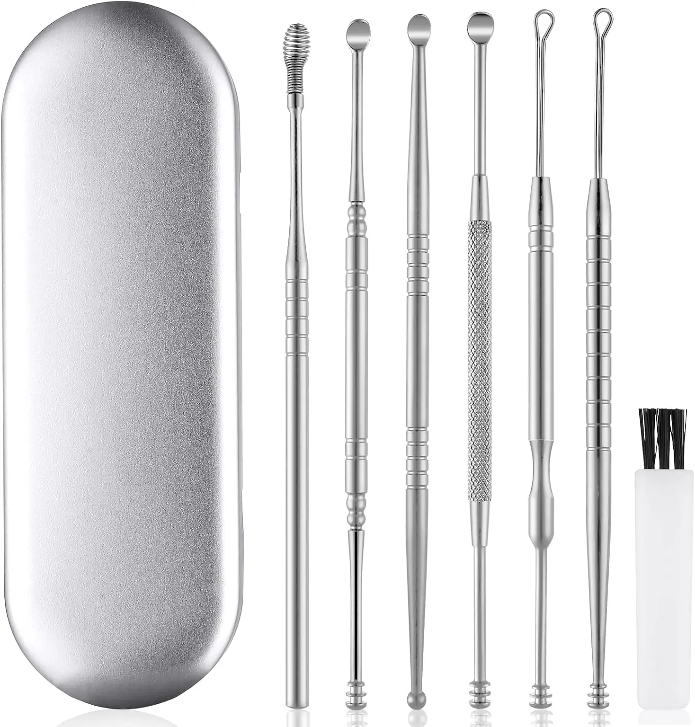 Ear Cleaning Kit, Safe Ear Wax Removal Tool, Stainless Steel, Portable Tin Box, 6-Piece Set
Ear Cleaning Kit, Safe Ear Wax Removal Tool, Stainless Steel, Portable Tin Box, 6-Piece Set