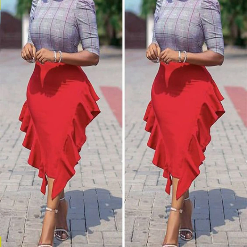 Red Elegant Satin Split Hem Skirt Elastic Sheath High Waist Casual Ruffles Evening Party Long Skirt Custom 2022
Red Elegant Satin Split Hem Skirt Elastic Sheath High Waist Casual Ruffles Evening Party Long Skirt Custom 2022