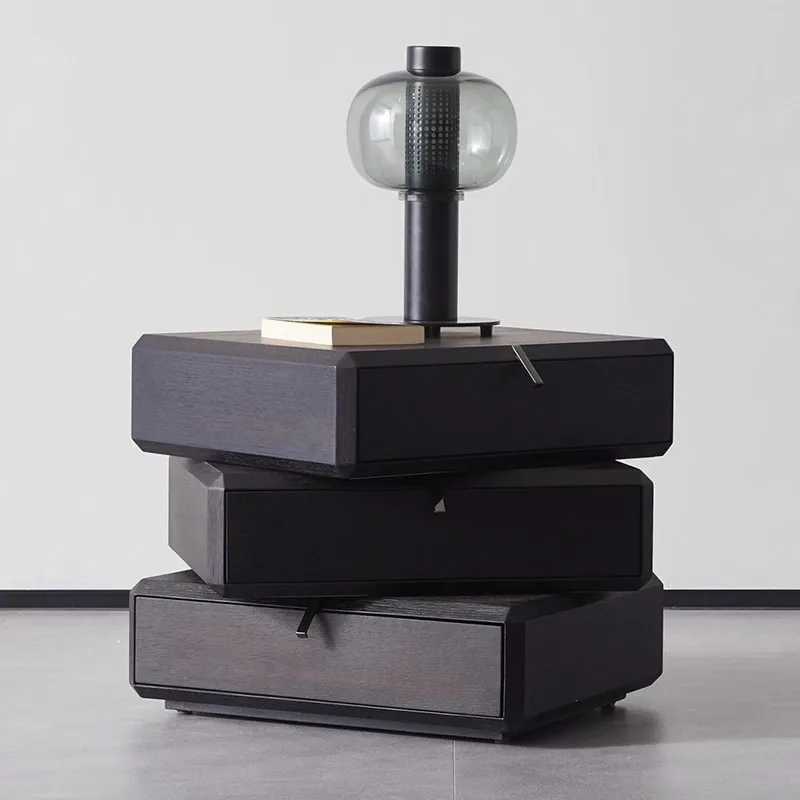Rotating bedside table Simple modern bedroom Bedside table Light luxury high-end solid wood black
Rotating bedside table Simple modern bedroom Bedside table Light luxury high-end solid wood black