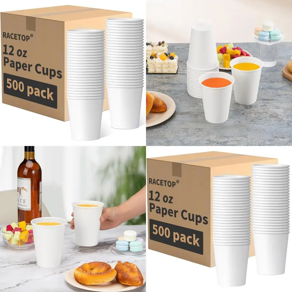 Белые бумажные кофейные чашки на 12 унций, упаковка 500 штук, идеально подходят для горячих напитков
Белые бумажные кофейные чашки на 12 унций, упаковка 500 штук, идеально подходят для горячих напитков
