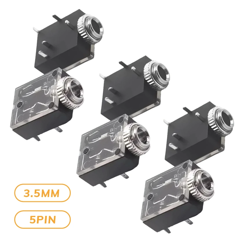 Panel Mount Headphone Jack 3.5MM Audio Video Female Stereo Socket 5Pin with Nut PJ-324M
Panel Mount Headphone Jack 3.5MM Audio Video Female Stereo Socket 5Pin with Nut PJ-324M