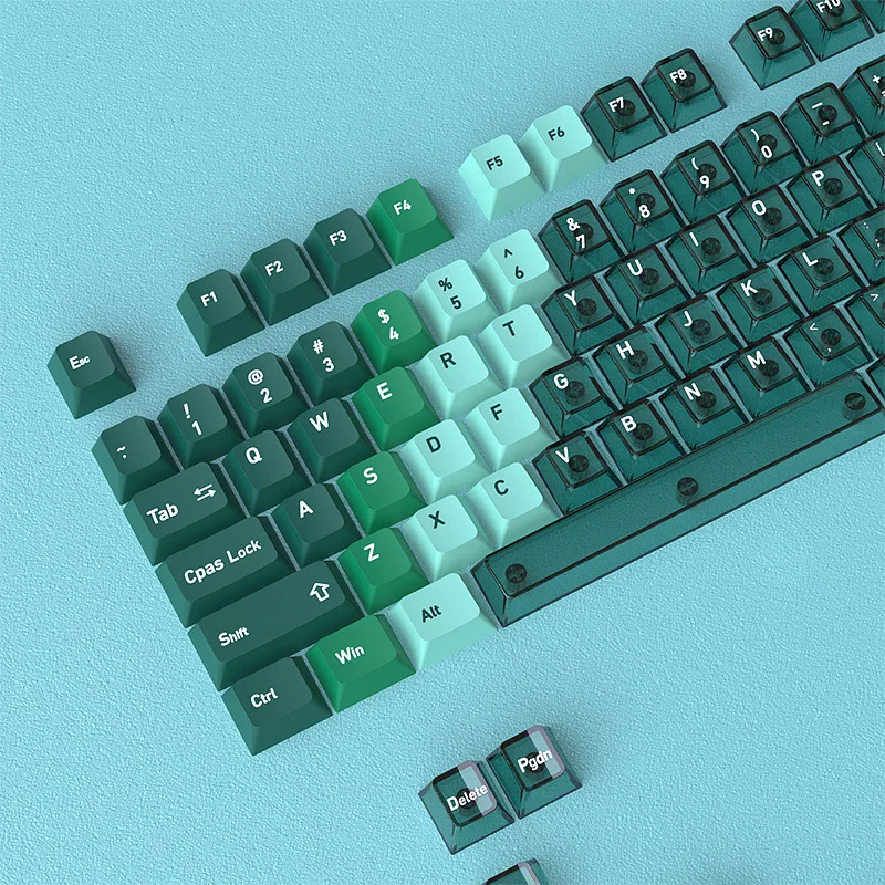 Green Custom Full Transparent Crystal PC Keycaps 150 Key Two Tone Dye Sub PBT Keycaps Cherry Profile for MX Switches Keyboard
Green Custom Full Transparent Crystal PC Keycaps 150 Key Two Tone Dye Sub PBT Keycaps Cherry Profile for MX Switches Keyboard
