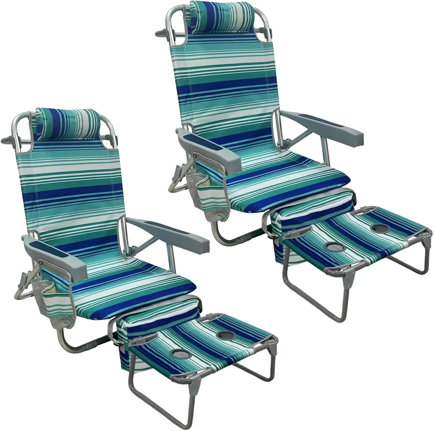 2 Pack Aluminum Backpack Beach Chair with Folding Camping Table, 5-Position Lay Flat Lounge Chair, Insulated Cooler Bag & Cup Holder for Adults
2 Pack Aluminum Backpack Beach Chair with Folding Camping Table, 5-Position Lay Flat Lounge Chair, Insulated Cooler Bag & Cup Holder for Adults
