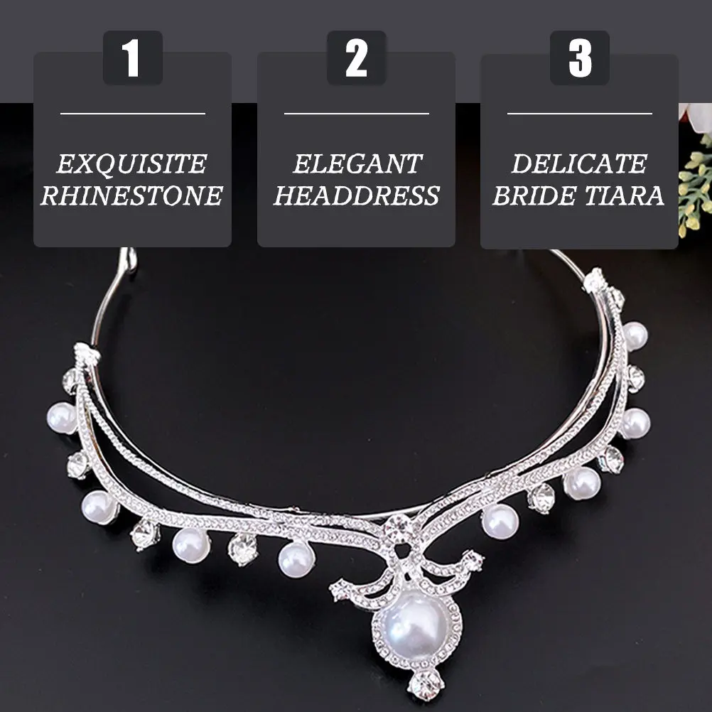 Bridal Rhinestone Pearl Tiara Delicate Wedding Crown Elegant Bride Headwear Pearl Bride Tiara Wedding Hair Accessories
Bridal Rhinestone Pearl Tiara Delicate Wedding Crown Elegant Bride Headwear Pearl Bride Tiara Wedding Hair Accessories