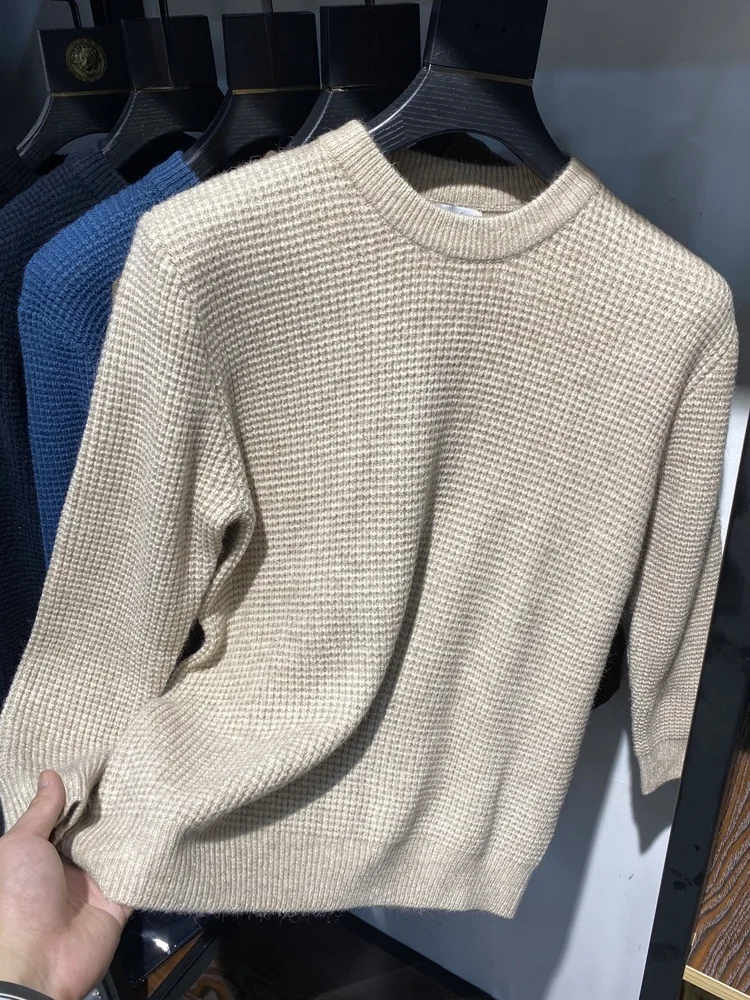 Anti-Balloning Fashionable Casual Knitted Sweater for Men Autumn Winter Base Layer Wool Blend Yarn Thickened Long Sleeve roun...
Anti-Balloning Fashionable Casual Knitted Sweater for Men Autumn Winter Base Layer Wool Blend Yarn Thickened Long Sleeve roun...