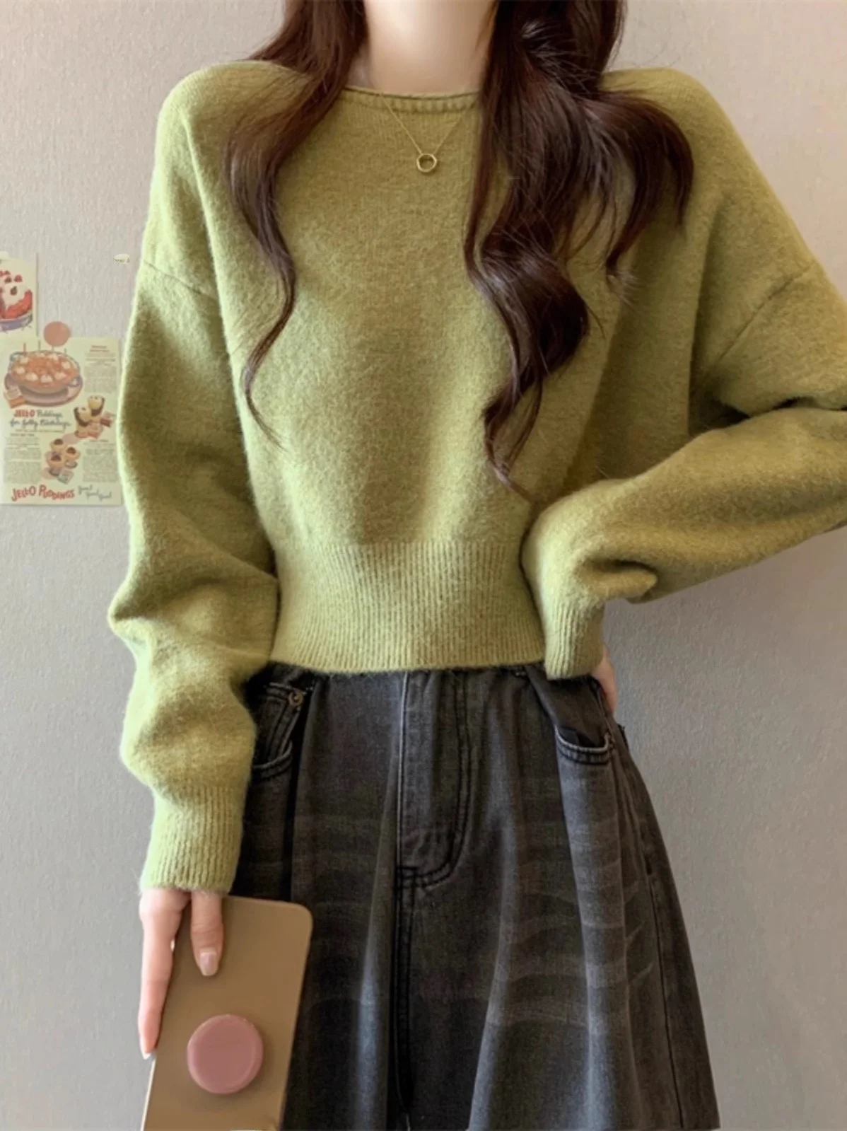 Soft Cozy ort Knitted Sweater Women's Spring Autumn Faion Retro Lazy Sle Boting irt Small Size Inner Wear Top
Soft Cozy ort Knitted Sweater Women's Spring Autumn Faion Retro Lazy Sle Boting irt Small Size Inner Wear Top