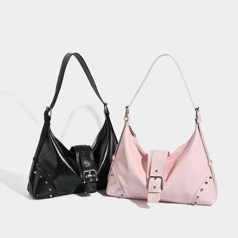 Новая женская сумка, роскошная дизайнерская сумка на плечо с заклепками, розовая женская сумка из искусственной кожи, модная легкая женская сумка
Новая женская сумка, роскошная дизайнерская сумка на плечо с заклепками, розовая женская сумка из искусственной кожи, модная легкая женская сумка