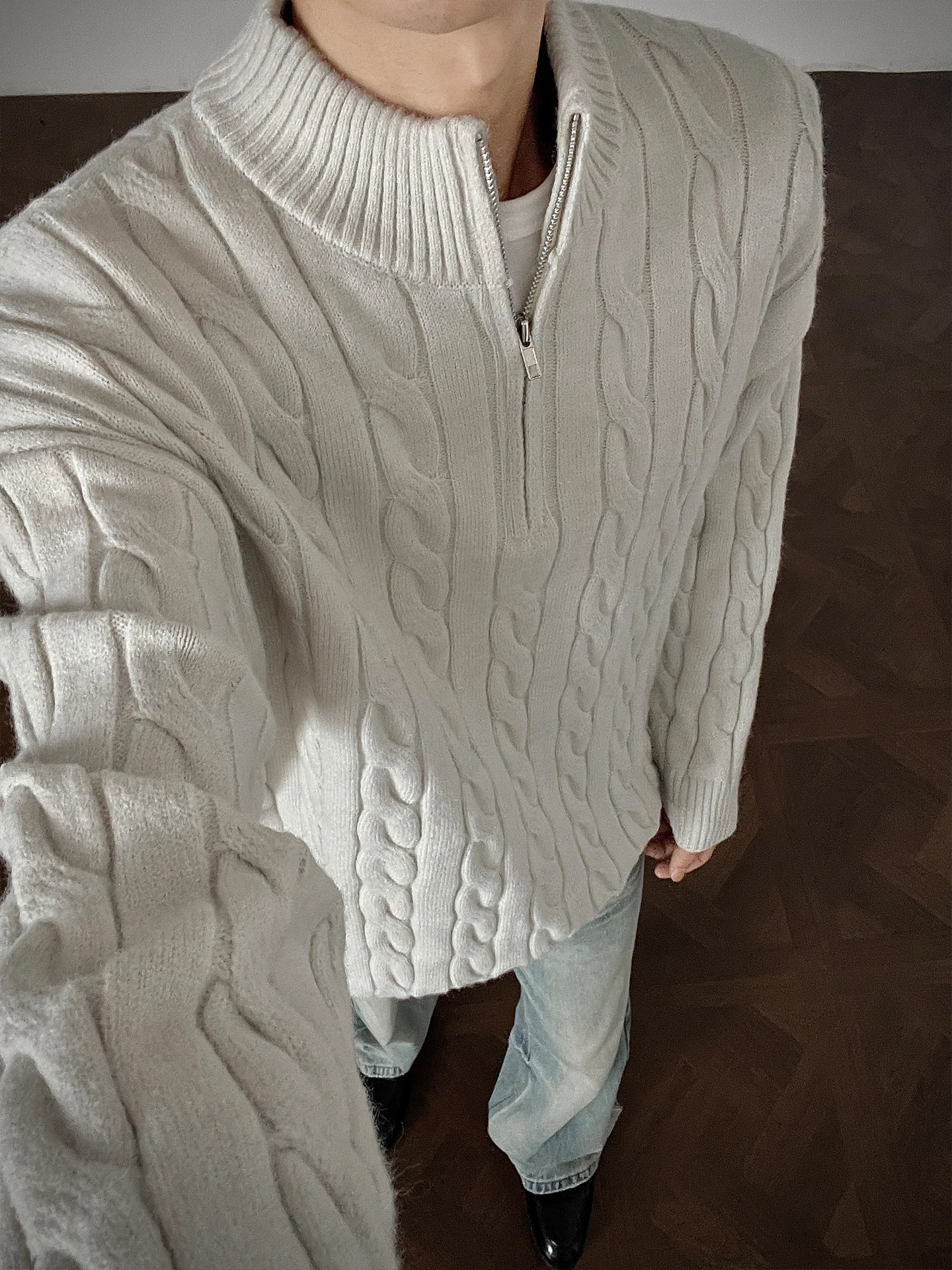 Мужской вязаный свитер на молнии из полиэстера, теплый, повседневный, с длинным рукавом, осенне-зимний, плотный, в американском стиле
Мужской вязаный свитер на молнии из полиэстера, теплый, повседневный, с длинным рукавом, осенне-зимний, плотный, в американском стиле