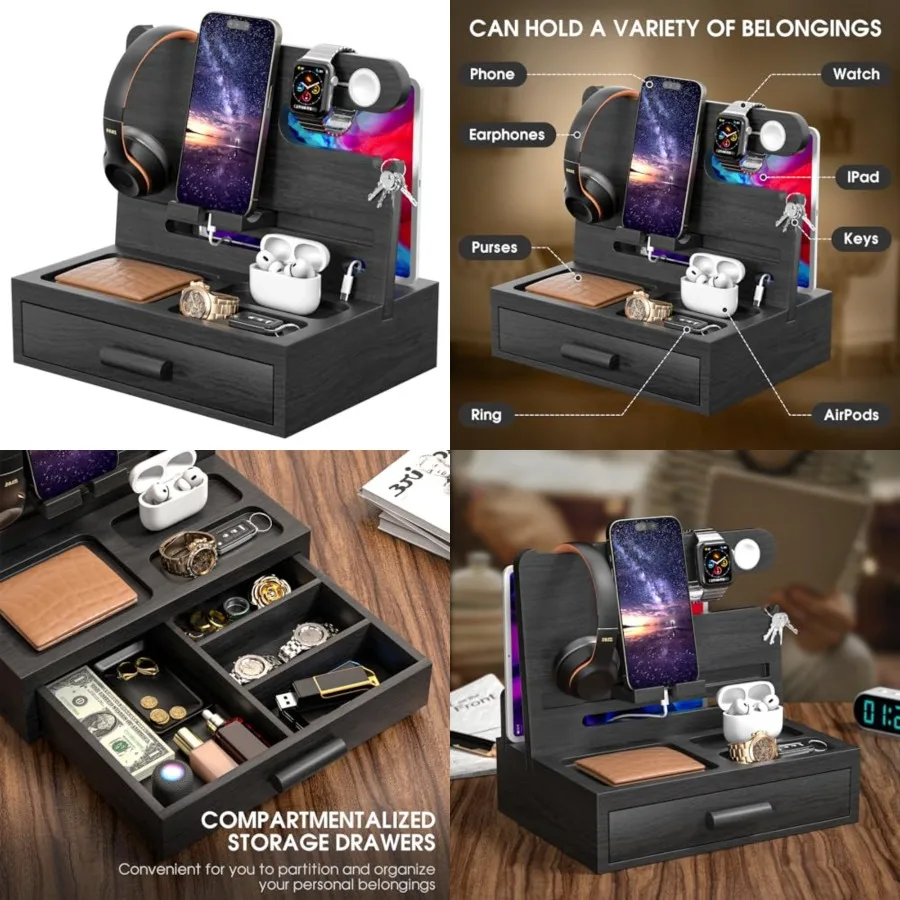 melafa365 Nightstand Organizer for Men, Phone Docking Station with Cable Management, Night Stand with Drawer, Bedside Organizer
melafa365 Nightstand Organizer for Men, Phone Docking Station with Cable Management, Night Stand with Drawer, Bedside Organizer