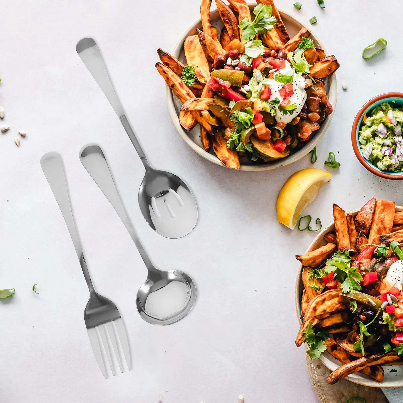 10Pcs Stainless Steel Serving Spoons Forks Utensil Set Buffet Tableware Kitchen Essentials
10Pcs Stainless Steel Serving Spoons Forks Utensil Set Buffet Tableware Kitchen Essentials