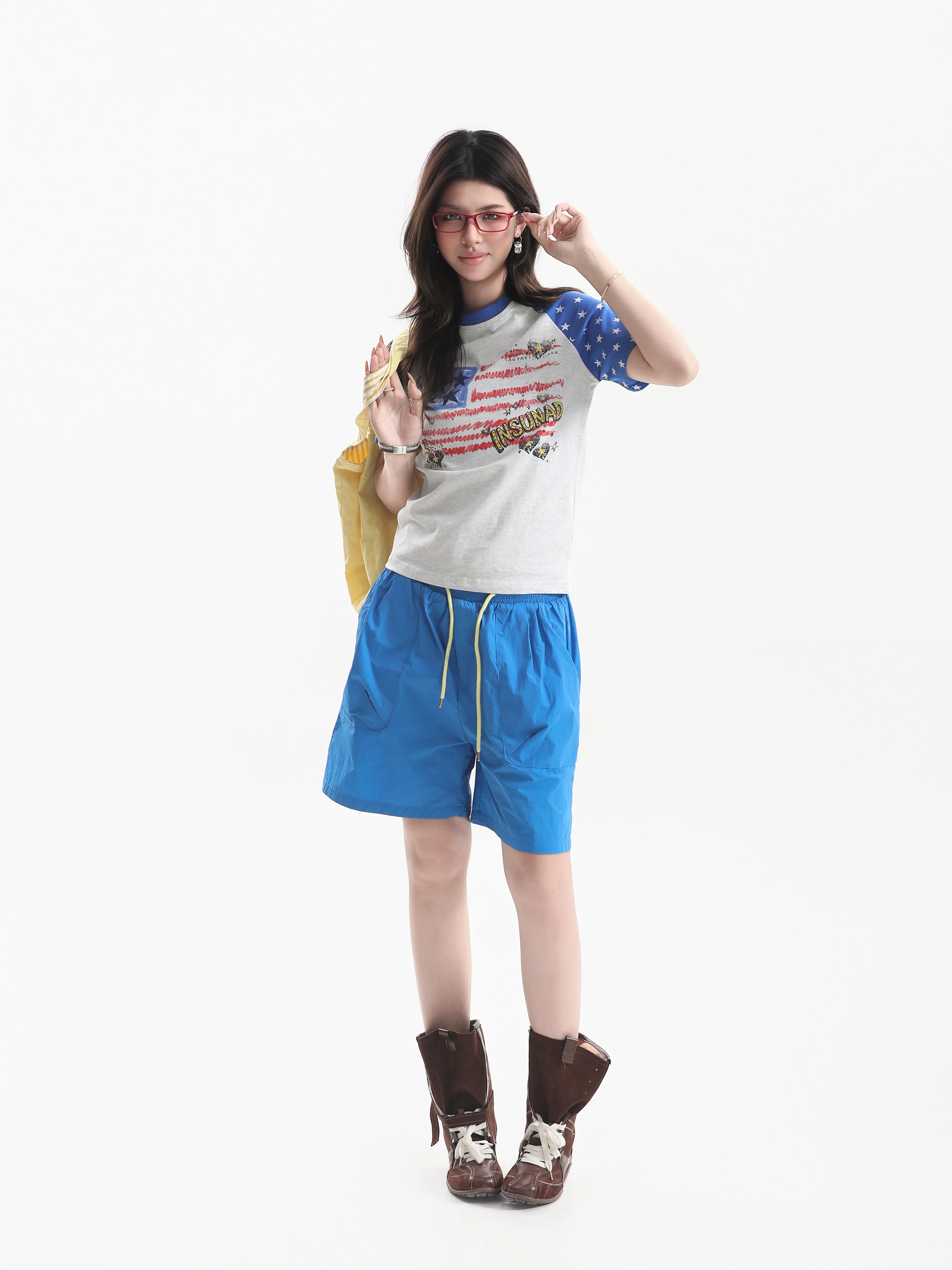American Flag Print Short Sleeve T-Shirt Women's Slim Fit Summer Casual Style round Neck Top Cotton Material Fashionable
American Flag Print Short Sleeve T-Shirt Women's Slim Fit Summer Casual Style round Neck Top Cotton Material Fashionable