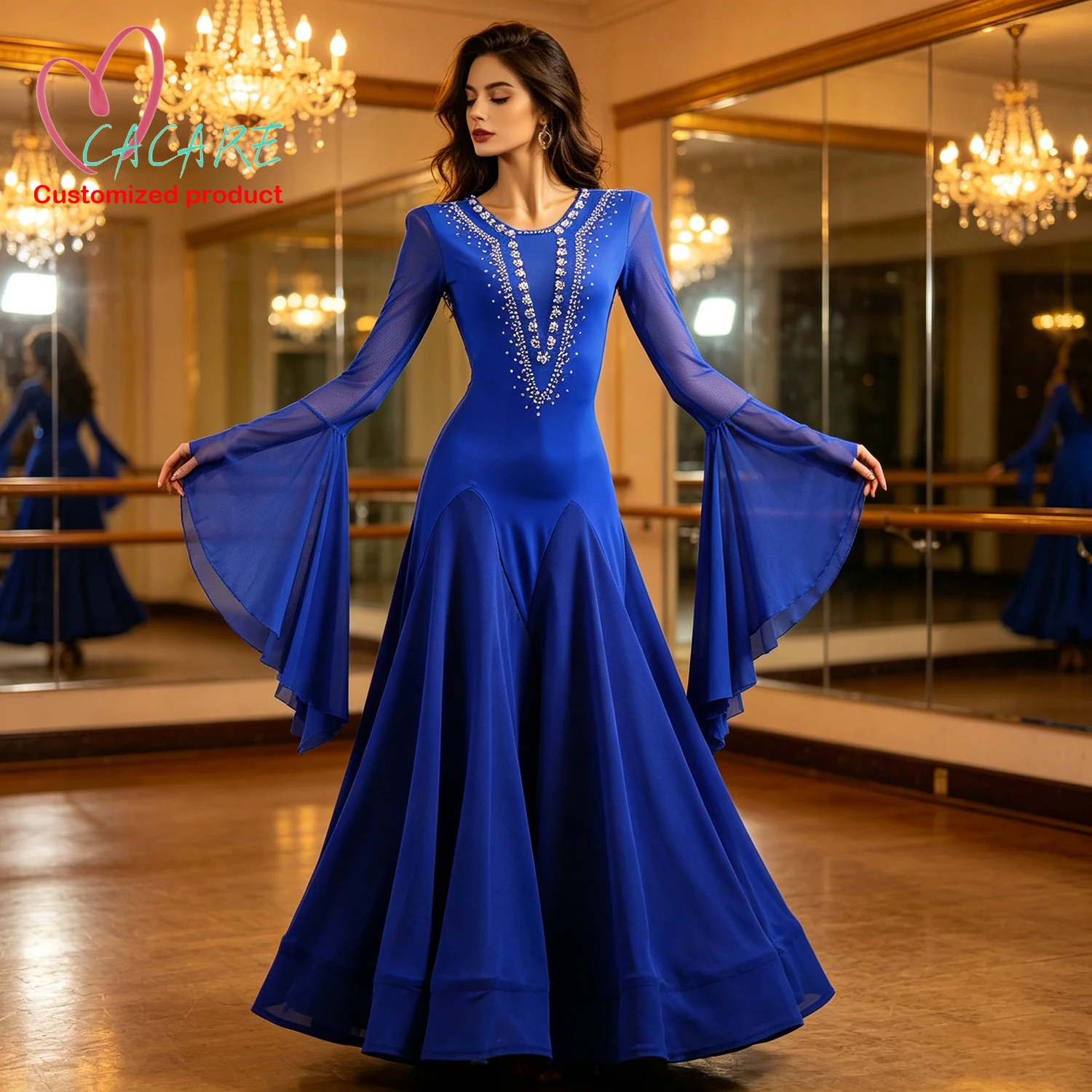 Ballroom Dance Standard Dress Competition Waltz Modern Dress Professional Woman Dance Dresses Costume Stage Show Suit 0474
Ballroom Dance Standard Dress Competition Waltz Modern Dress Professional Woman Dance Dresses Costume Stage Show Suit 0474