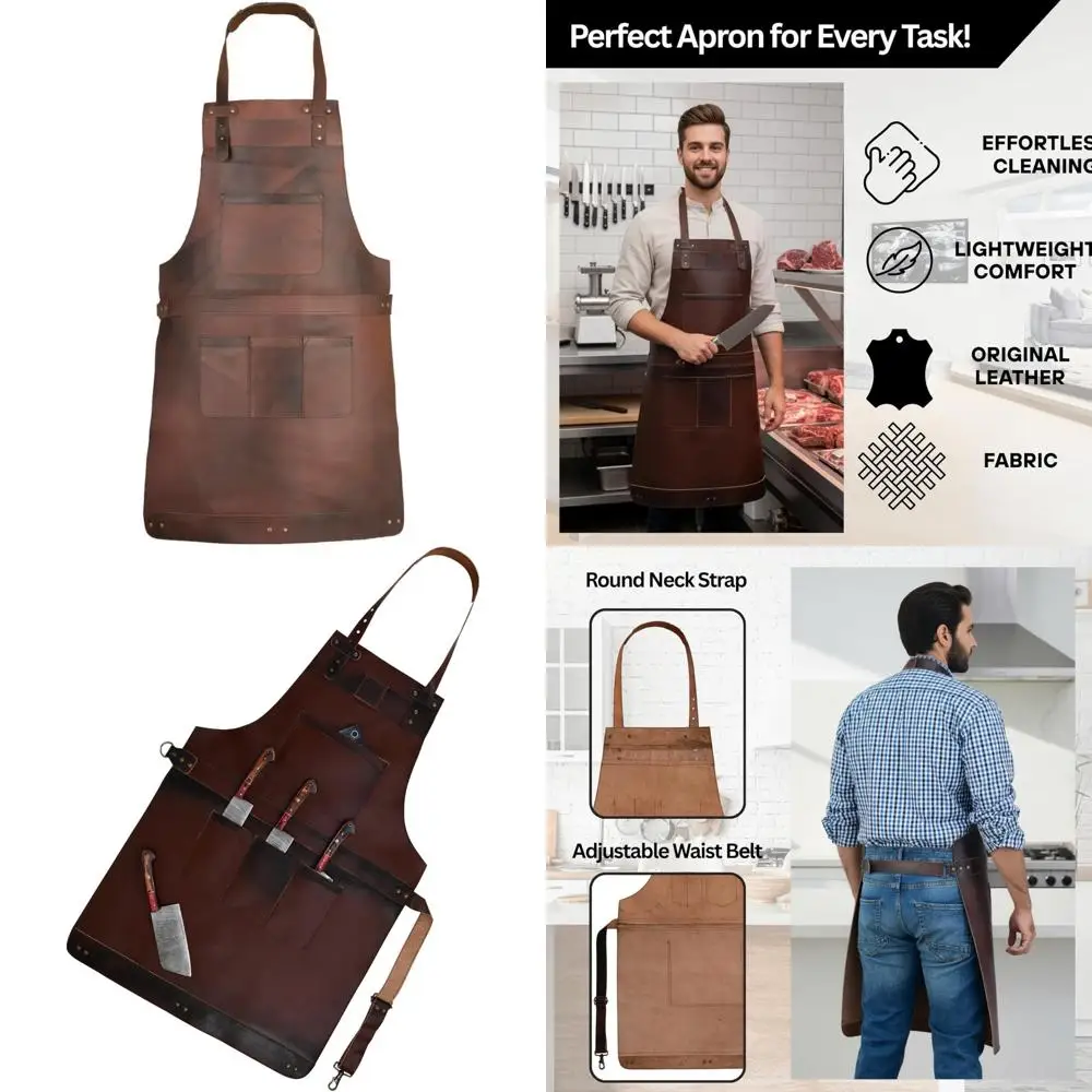 Chef Apron One Size Brown-Leather Apron Butcher Apron -Cook -BBQ -Cooking - Wood work - Cheff - BBq Grill Gift
Chef Apron One Size Brown-Leather Apron Butcher Apron -Cook -BBQ -Cooking - Wood work - Cheff - BBq Grill Gift