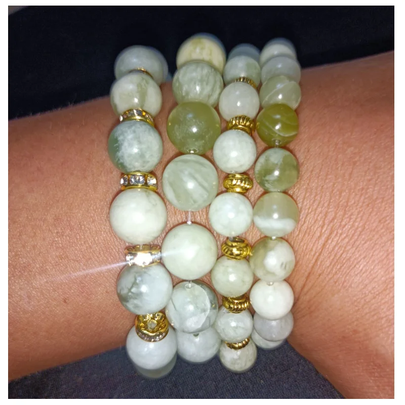 Natural Green Milky Jade Bracelet Shiny Beads Stone studded Beaded Bangle Healing Fashion Jewelry Party Gifts
Natural Green Milky Jade Bracelet Shiny Beads Stone studded Beaded Bangle Healing Fashion Jewelry Party Gifts
