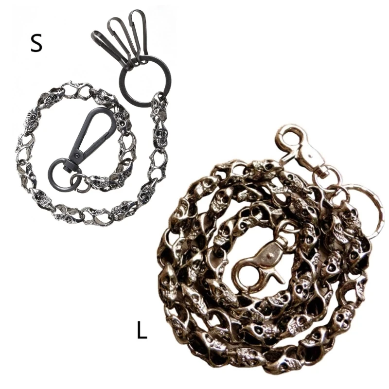 Jeans Chain Hip Hop Skirt Pants Chain Gothic Skull-Head Pendant Wallet Chain with Double Hook Pocket Belt Chain Jewelry N58F
Jeans Chain Hip Hop Skirt Pants Chain Gothic Skull-Head Pendant Wallet Chain with Double Hook Pocket Belt Chain Jewelry N58F